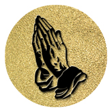 DAROUND 516 BK SH GD Black Praying Hands Shimmer Gold Background